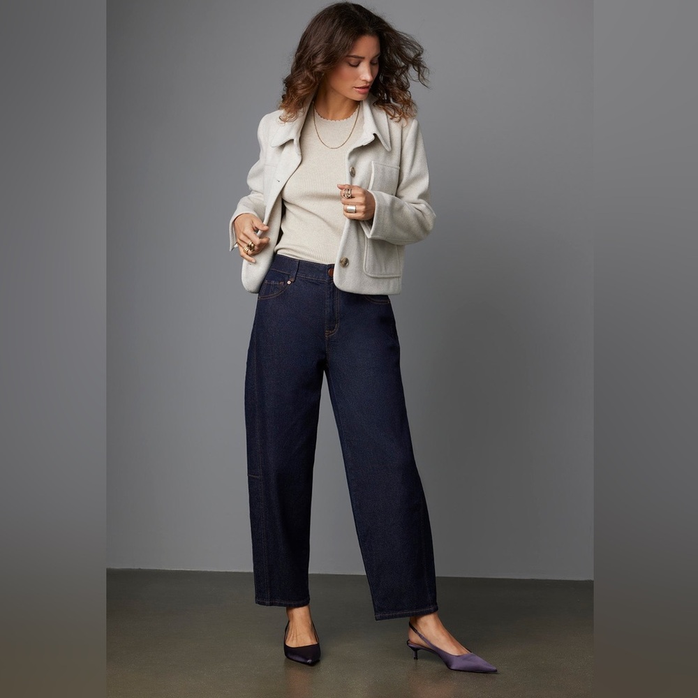 Democracy Dark Blue Barrel Wide Leg Jeans